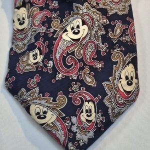 Disney Mickey Mouse Paisley Tie - Black and Red